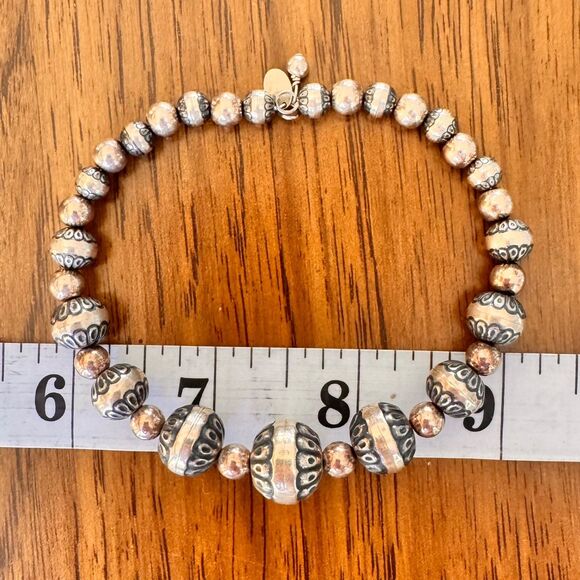 Carolyn Pollack 925 Sterling Silver Native Desert Pearl Wire Wrap Bracelet - Picture 14 of 15